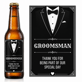 Personalised Groomsman Beer Bottle Label Wedding Gift Sticker Best Man, Usher, Groom, Father of the Bride Label Only