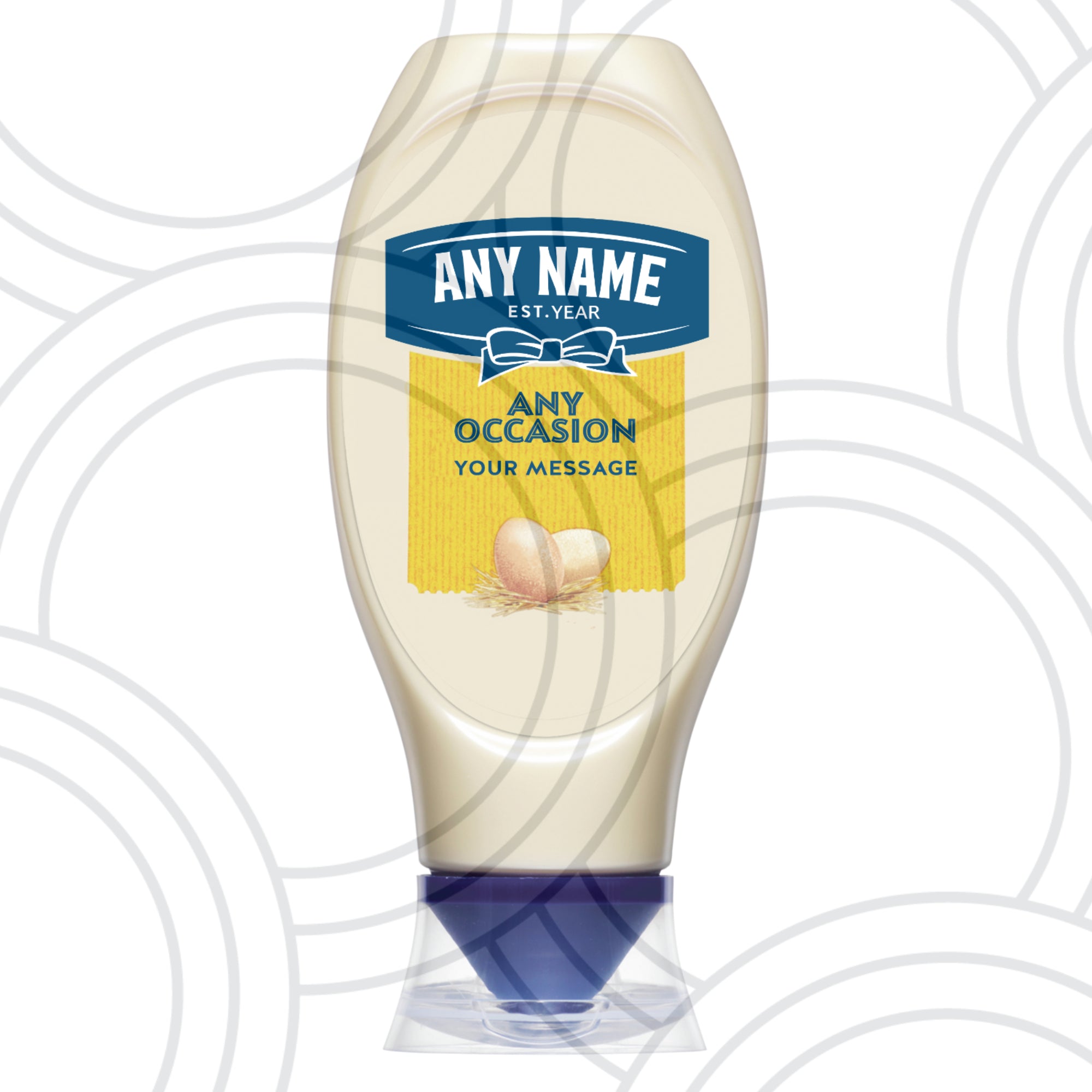 Custom Personalised Hellman's Mayonnaise Label Sticker Fun Label Birthdays Any Occasion - Aglowgraphics