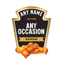 Make your Heinz Baked Beans tin uniquely yours! Add a name, occasion, or special message to create a fun and memorable keepsake. Perfect for weddings, birthdays, and gatherings — a quirky personalised touch that always gets people smiling. Each label is produced on premium, glossy, self-adhesive photographic material, tailored to fit a 415g Heinz Baked Beans can.