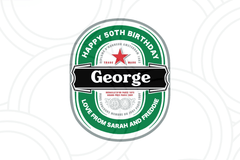 Personalised Heineken With Name Bottle Label Happy Birthday For Any Occasion Sticker Unique Fun Gifts Party Custom Wedding Drink Labels - Aglowgraphics
