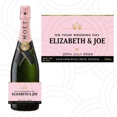 Custom Personalised Moët & Chandon Rosé Impérial Bottle Year Label Happy Birthday For Any Occasion Sticker Unique Fun Gifts Name Party Wedding - Aglowgraphics