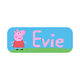 Personalised Peppa Pig name stickers for kids – custom labels with child’s name – pack of 25 glossy stickers for school and nursery.