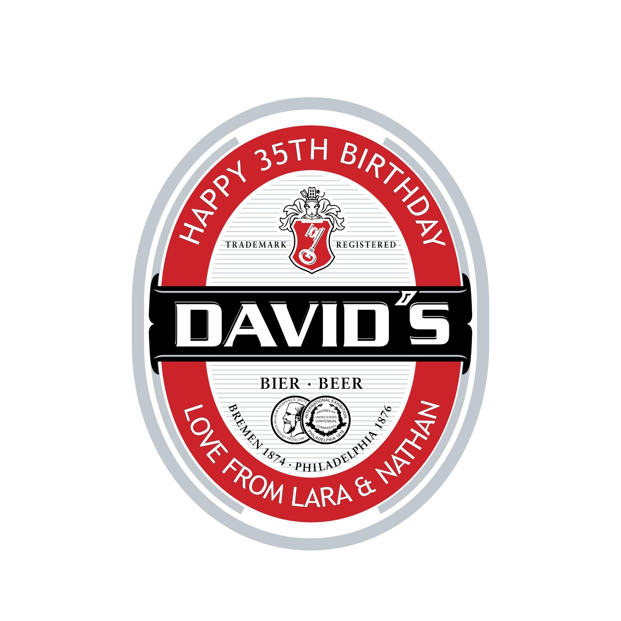 Beck’s personalised beer bottle label, fun custom gift sticker for parties and beer lovers