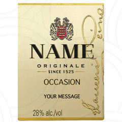 Custom Disaronno bottle sticker personalised with name, unique birthday gift for parties and special occasions