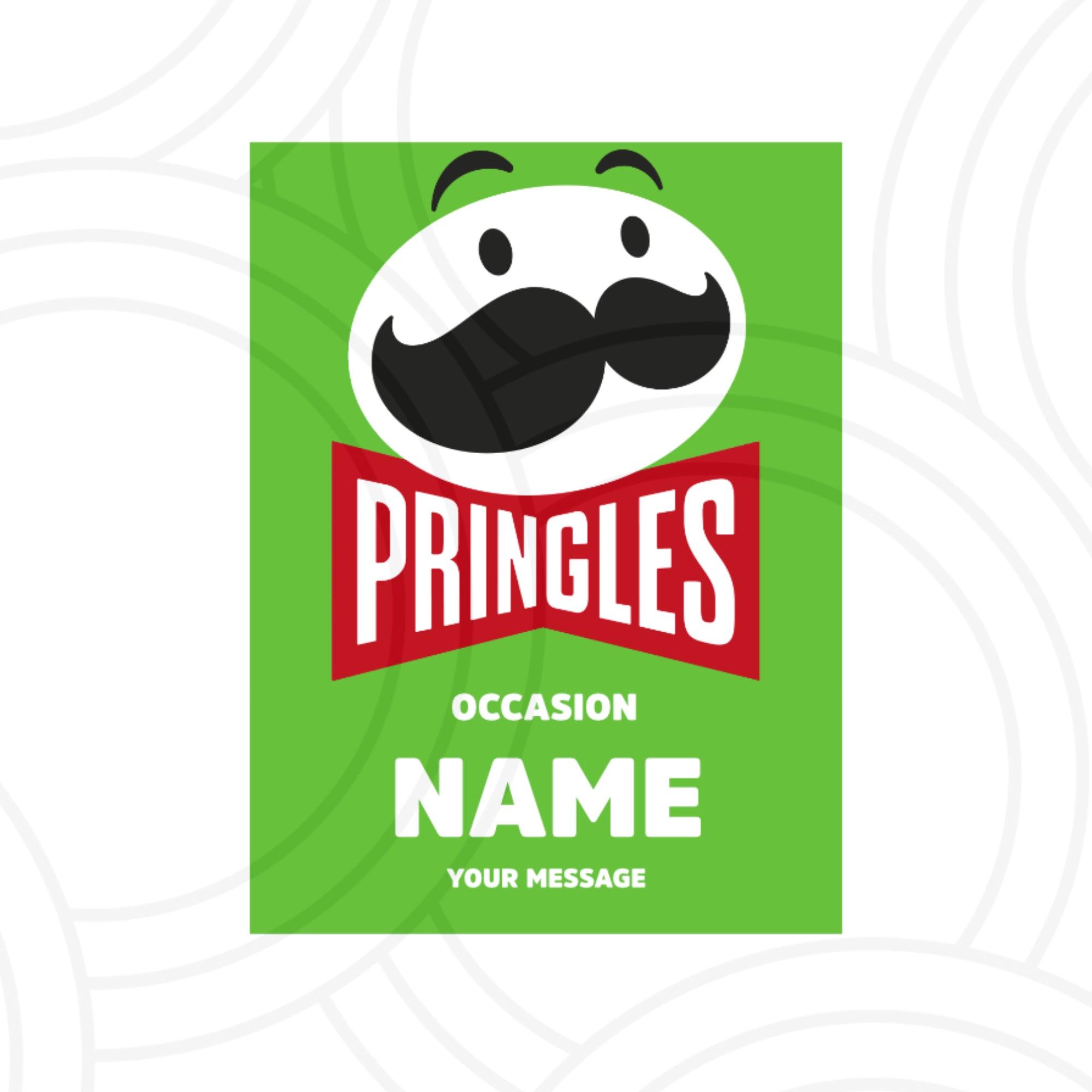 Custom Pringles can sticker personalised with name, sour cream flavour funny birthday party gift