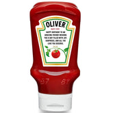 Heinz style personalised ketchup label, unique funny food gift for friends birthday and party favours