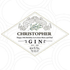 Hendrick’s gin personalised bottle sticker, custom name label for celebrations, weddings and special occasions