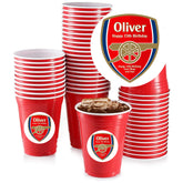 14x Custom Personalised Arsenal F.C. Football Stickers with Name – Birthday Gift, Party, Wedding & Celebration Stickers - Aglowgraphics