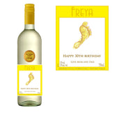 Personalised Barefoot Pinot Grigio Happy Birthday Bottles Label Custom Alcohol - Aglowgraphics