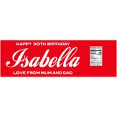 Personalised Coca-Cola bottle label with custom name, birthday party gift sticker