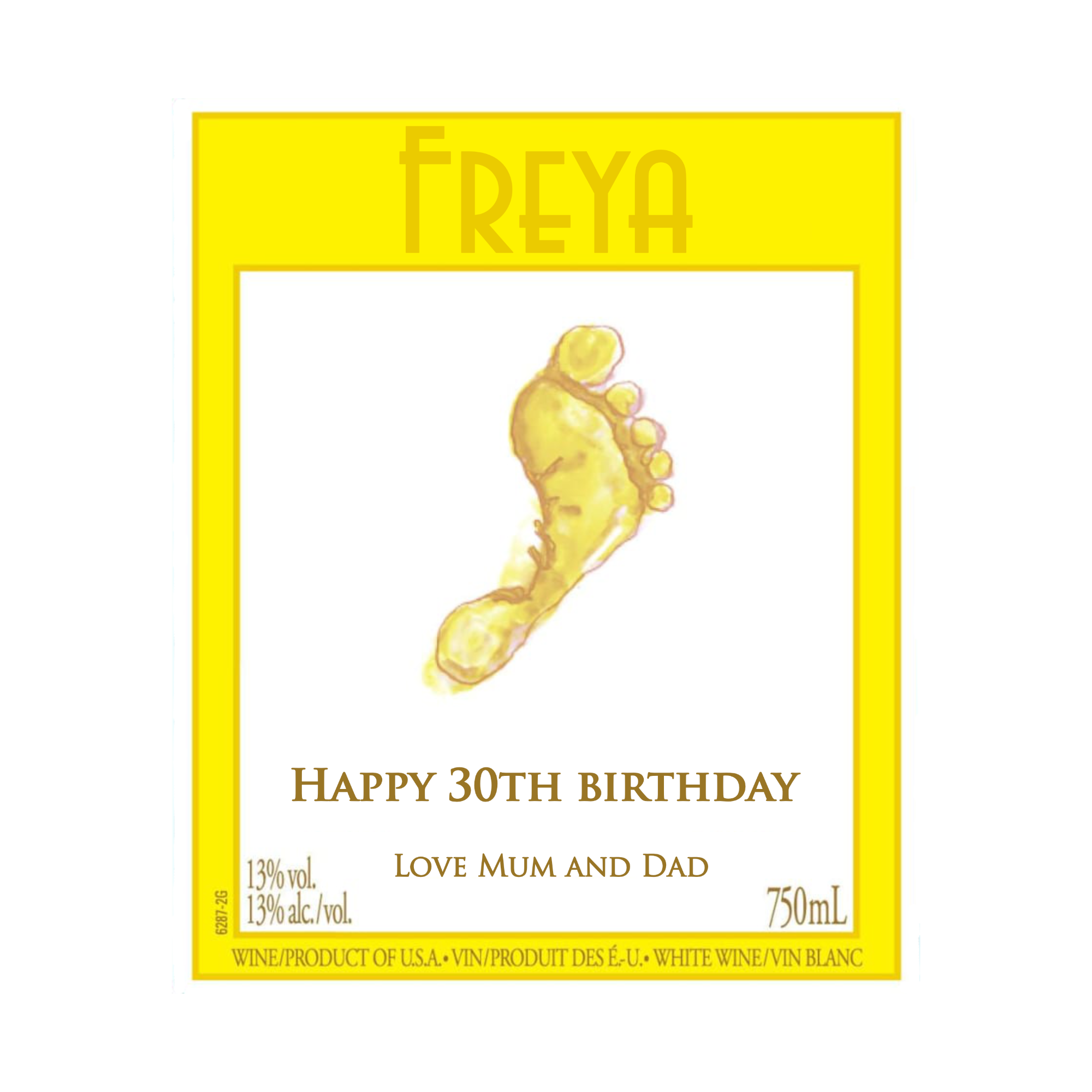 Personalised Barefoot Pinot Grigio Happy Birthday Bottles Label Custom Alcohol - Aglowgraphics