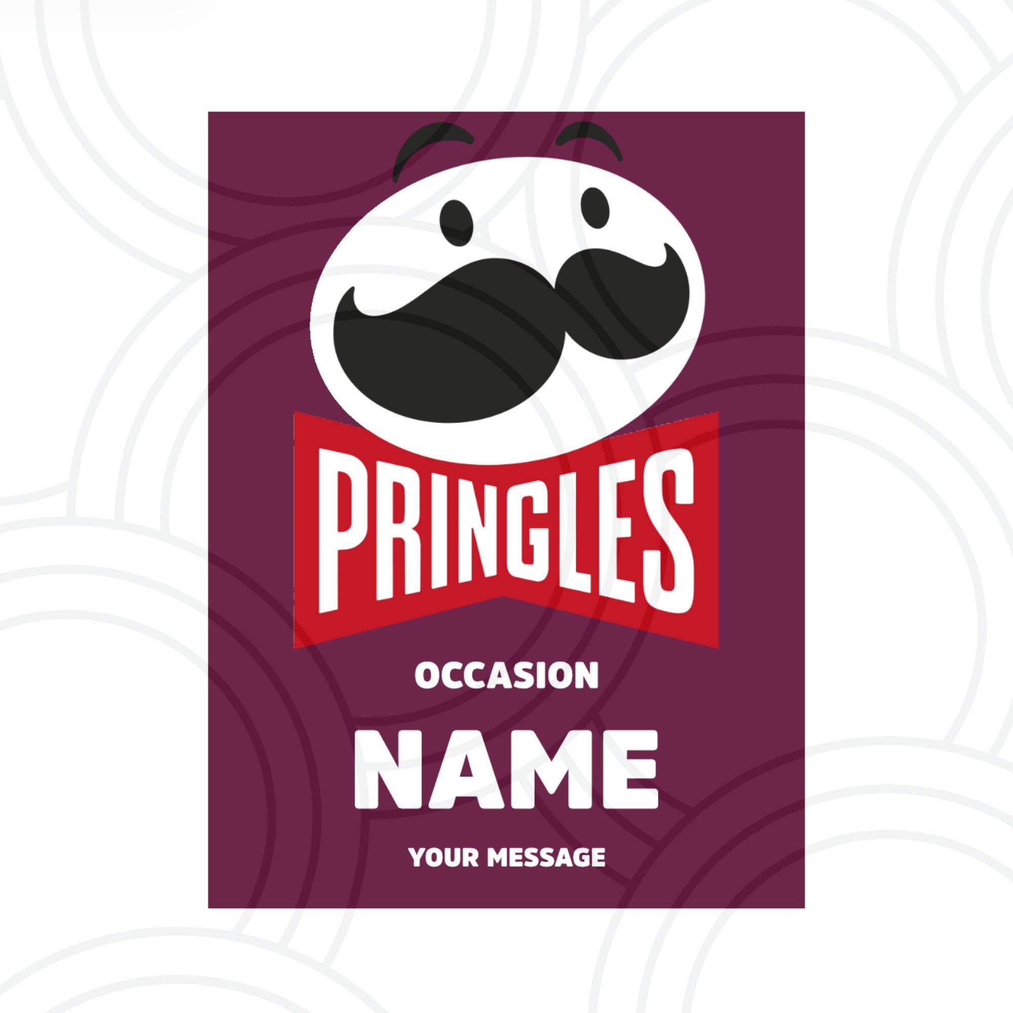 Personalised Pringles can label with custom name, BBQ flavour birthday gift sticker for parties