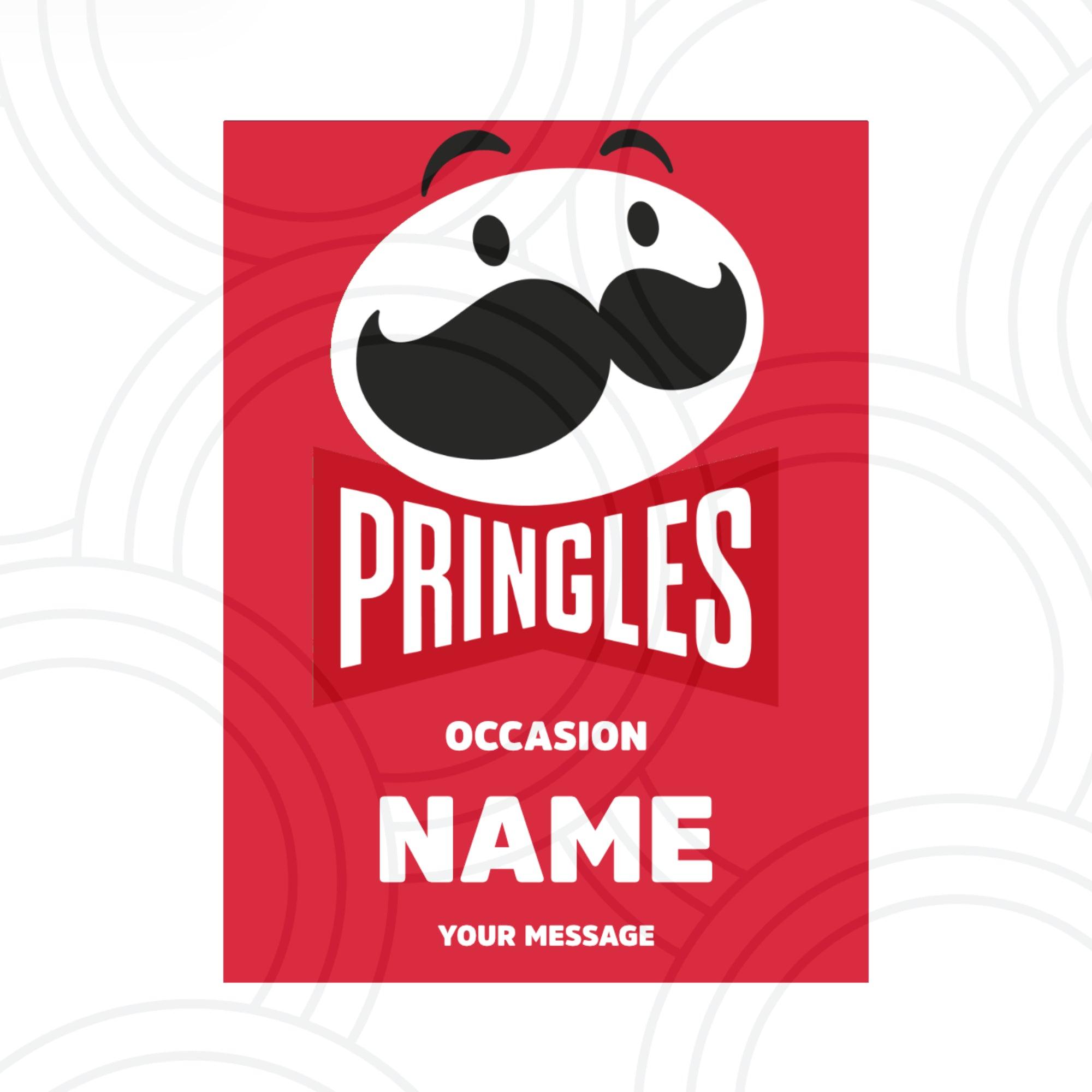 Personalised Pringles original flavour can label with custom name, unique birthday party gift sticker