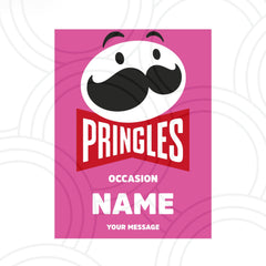 Custom Pringles prawn cocktail flavour label personalised with name, funny snack gift for birthdays and parties