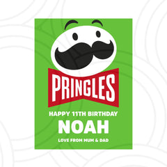 Custom Pringles can sticker personalised with name, sour cream flavour funny birthday party gift