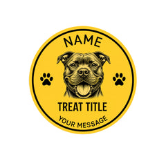 Personalised Dog Treat Jar Label Custom Pet Treat Yellow Sticker Round Dog Treat Jar Decal