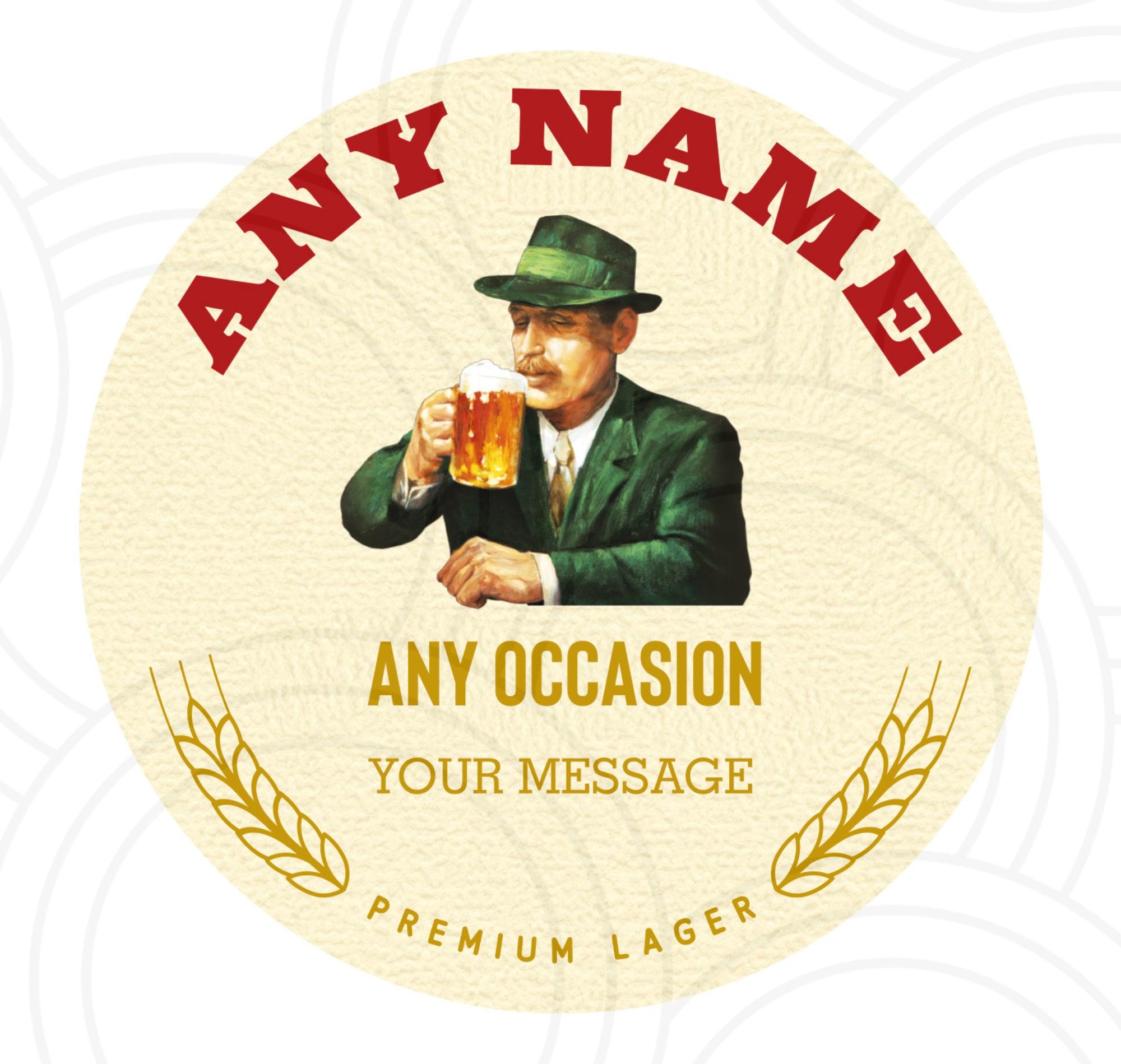 Custom Personalised Birra Beer Bottle With Name Label Happy Birthday For Any Occasion Sticker Unique Fun Gifts Party Wedding Beer Bottles - Aglowgraphics