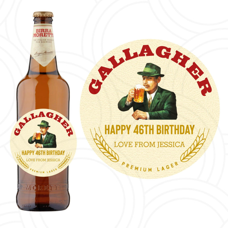 Personalised Birra Moretti Bottle Label – Custom Name Beer Sticker for Birthdays, Weddings, Parties & Fun Gift Occasions