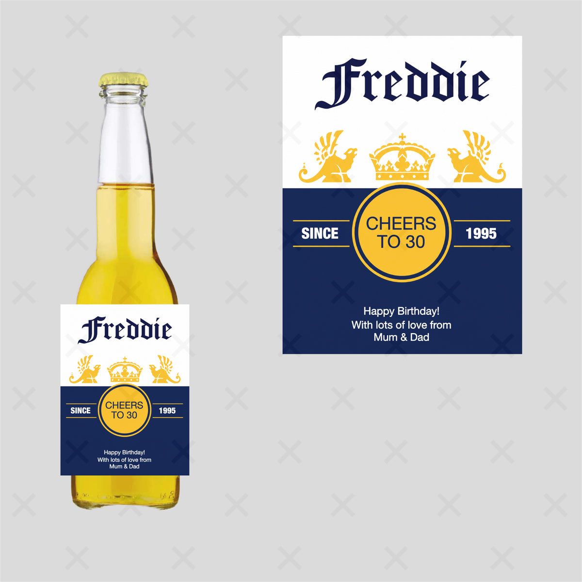 Personalised Corona Beer Bottle Label – Custom Celebration Sticker for Weddings, Birthdays & Events - Aglowgraphics
