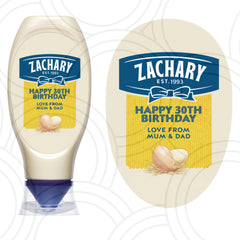 Custom Personalised Hellman's Mayonnaise Label Sticker Fun Label Birthdays Any Occasion