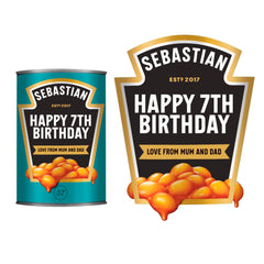 Personalised Baked Beans Tin Label Gifts For His And Hers Gifts Unique Gifts Birthdays Fun Gifts Label Customized Gifts - Aglowgraphics