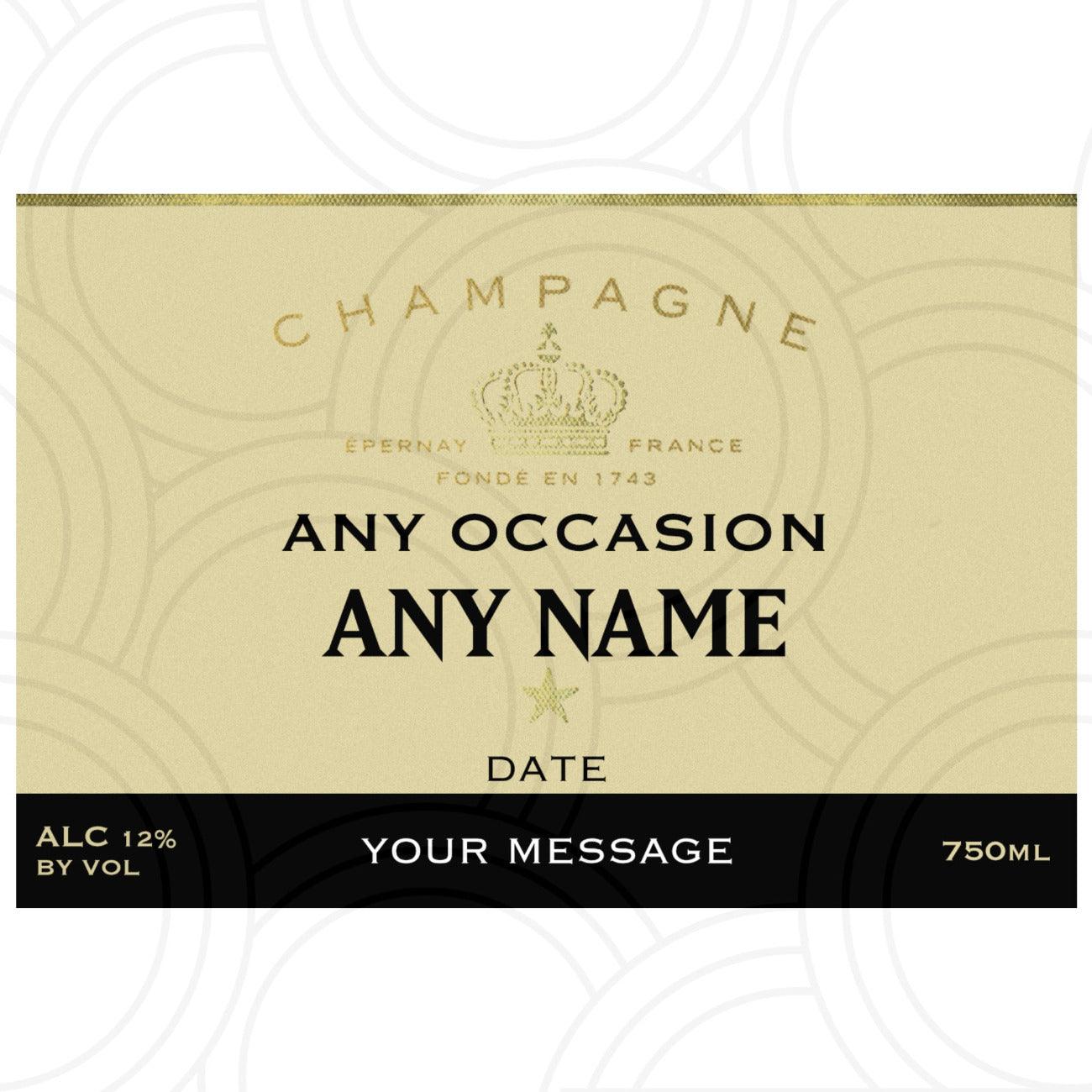 Custom Personalised Moet Champagne Bottle Year Label Happy Birthday For Any Occasion Sticker Unique Fun Gifts Name Party Wedding - Aglowgraphics