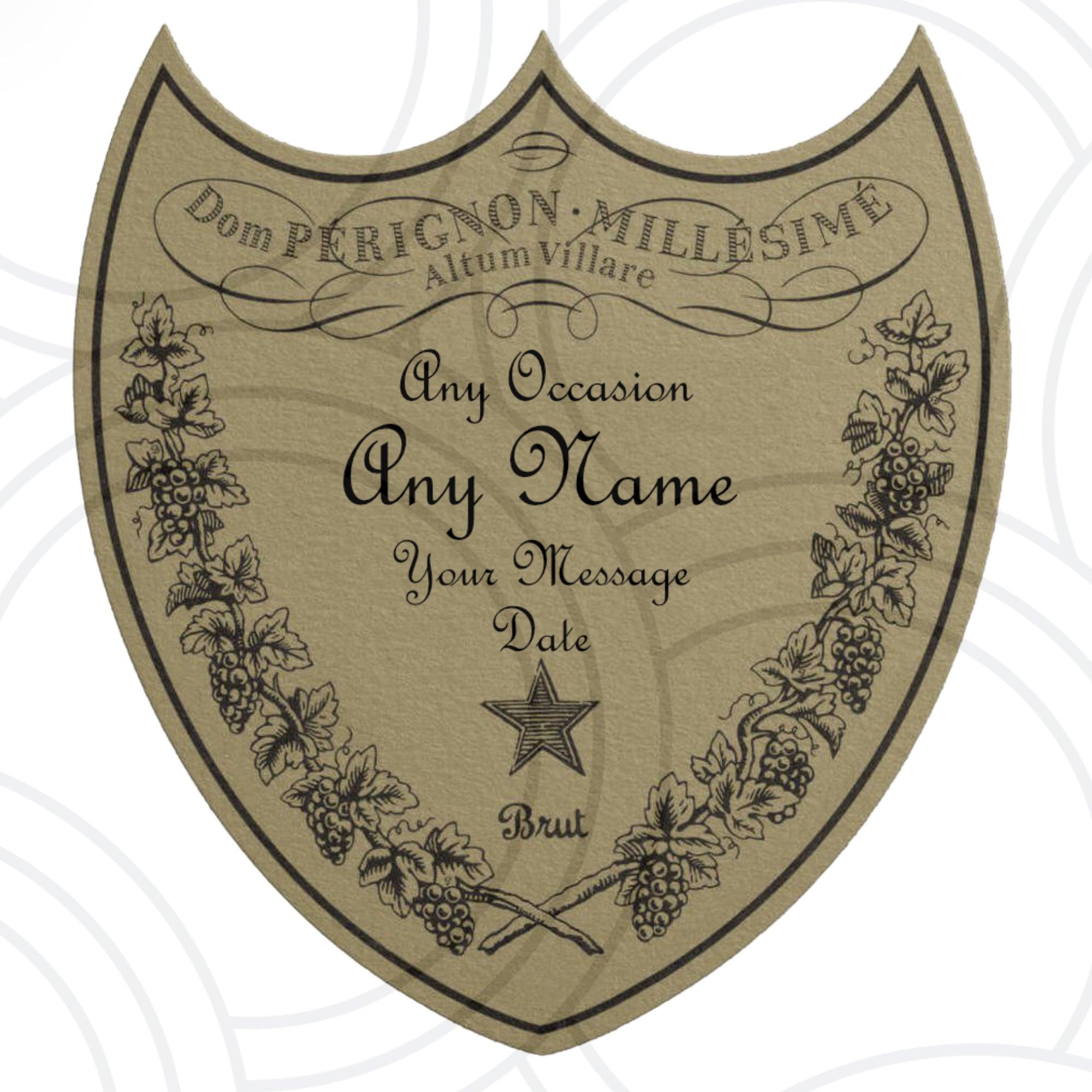 Custom Personalised Champagne Dom Perignon Label Bottle Happy Birthday Gifts For Any Occasion Sticker Unique Fun Gifts Party Wedding - Aglowgraphics