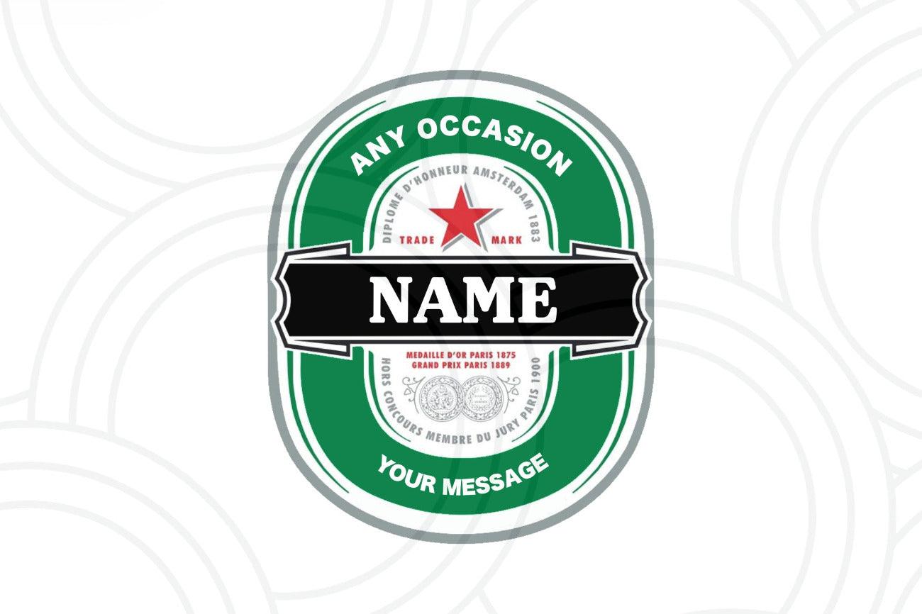 Personalised Heineken With Name Bottle Label Happy Birthday For Any Occasion Sticker Unique Fun Gifts Party Custom Wedding Drink Labels - Aglowgraphics