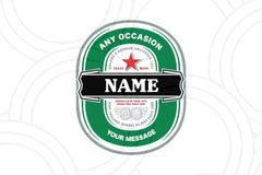 Personalised Heineken With Name Bottle Label Happy Birthday For Any Occasion Sticker Unique Fun Gifts Party Custom Wedding Drink Labels - Aglowgraphics