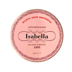 Custom Laurent-Perrier champagne bottle label for engagement parties or wedding gifts