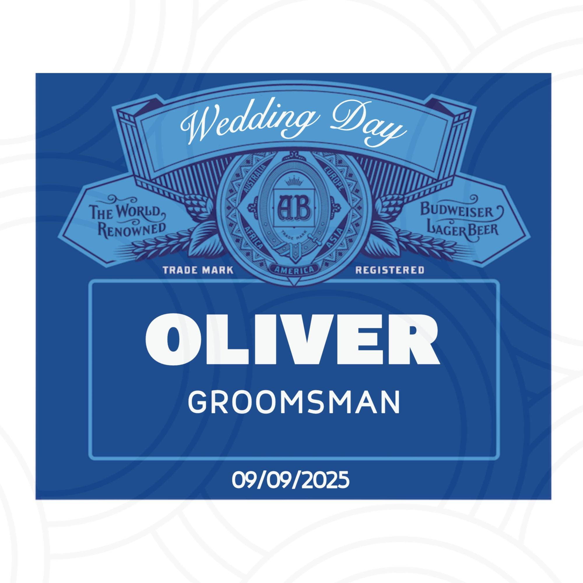 Custom Wedding Drink Labels Personalised Bud Light Beer Bottle With Name Label Happy Birthday For Any Occasion Sticker - Aglowgraphics