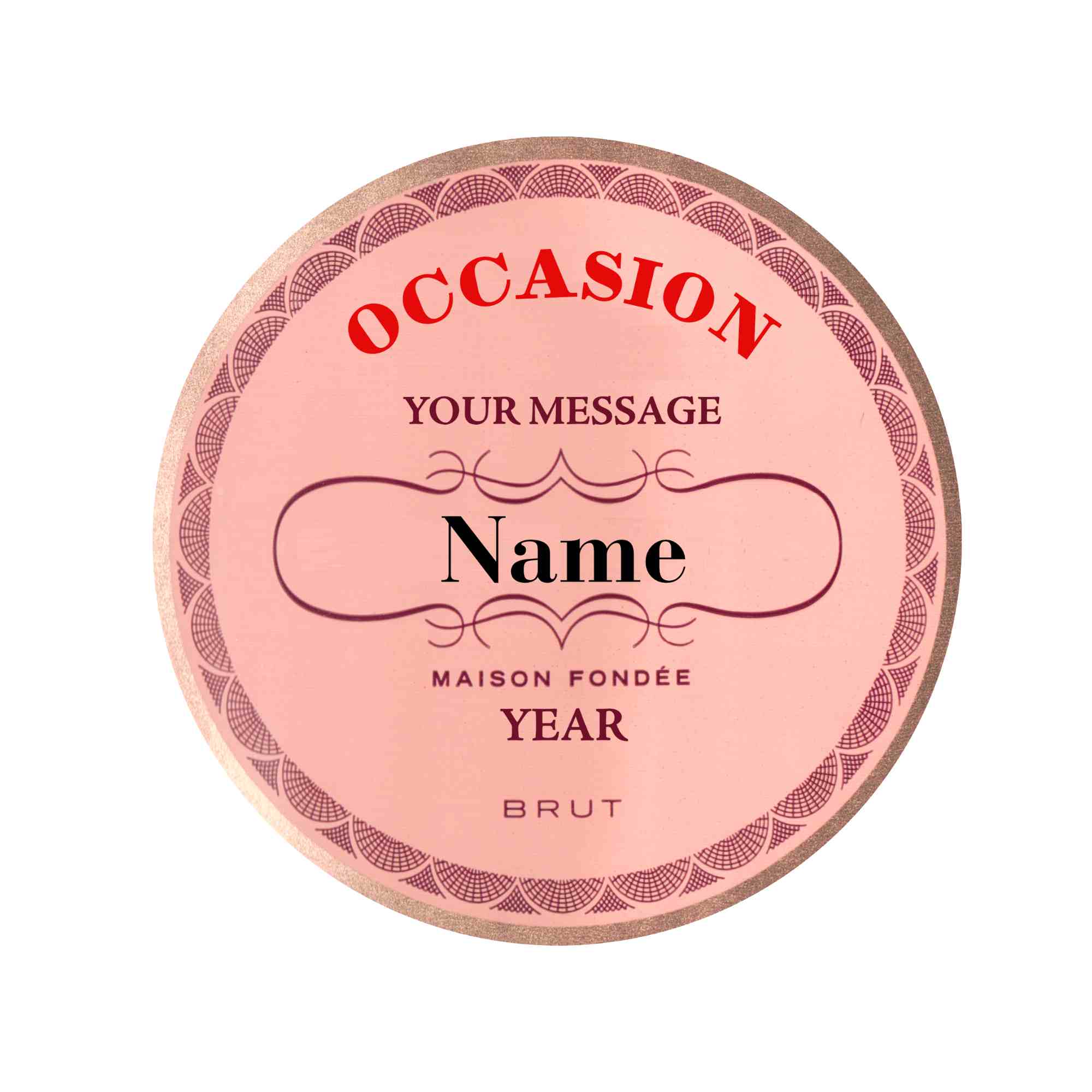 Luxury custom champagne label for Laurent-Perrier Cuvée Rosé — perfect for birthdays and celebrations