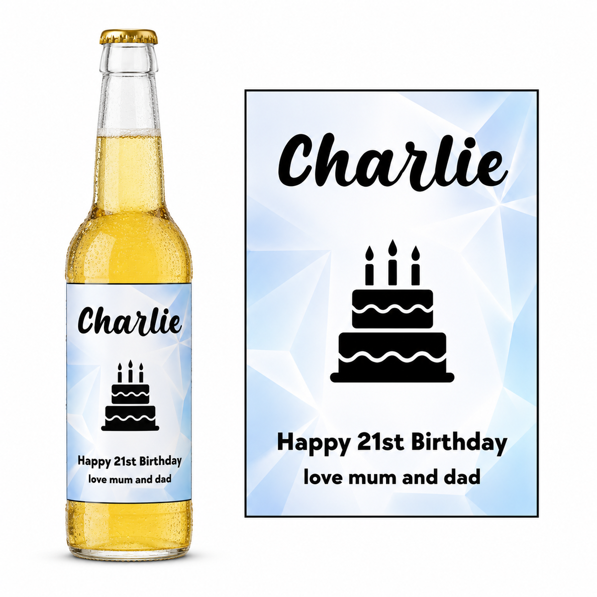 Custom Personalised Beer Bottle Label Sticker Any Name & Message Birthday, Wedding, Anniversary, Party Gift Fits Most 330ml Bottles