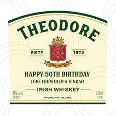 Custom Personalised Jameson Irish Whiskey Bottle Year Label Happy Birthday For Any Occasion Sticker Unique Fun Gifts Name Party Wedding Active - Aglowgraphics