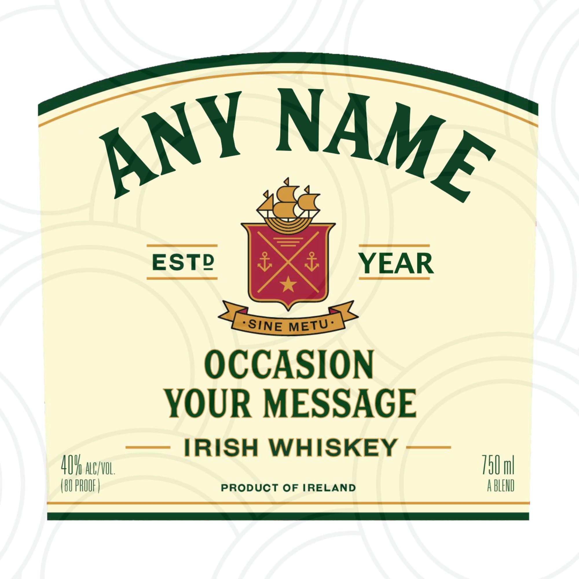 Custom Personalised Jameson Irish Whiskey Bottle Year Label Happy Birthday For Any Occasion Sticker Unique Fun Gifts Name Party Wedding Active - Aglowgraphics