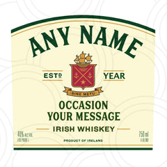 Custom Personalised Jameson Irish Whiskey Bottle Year Label Happy Birthday For Any Occasion Sticker Unique Fun Gifts Name Party Wedding Active - Aglowgraphics