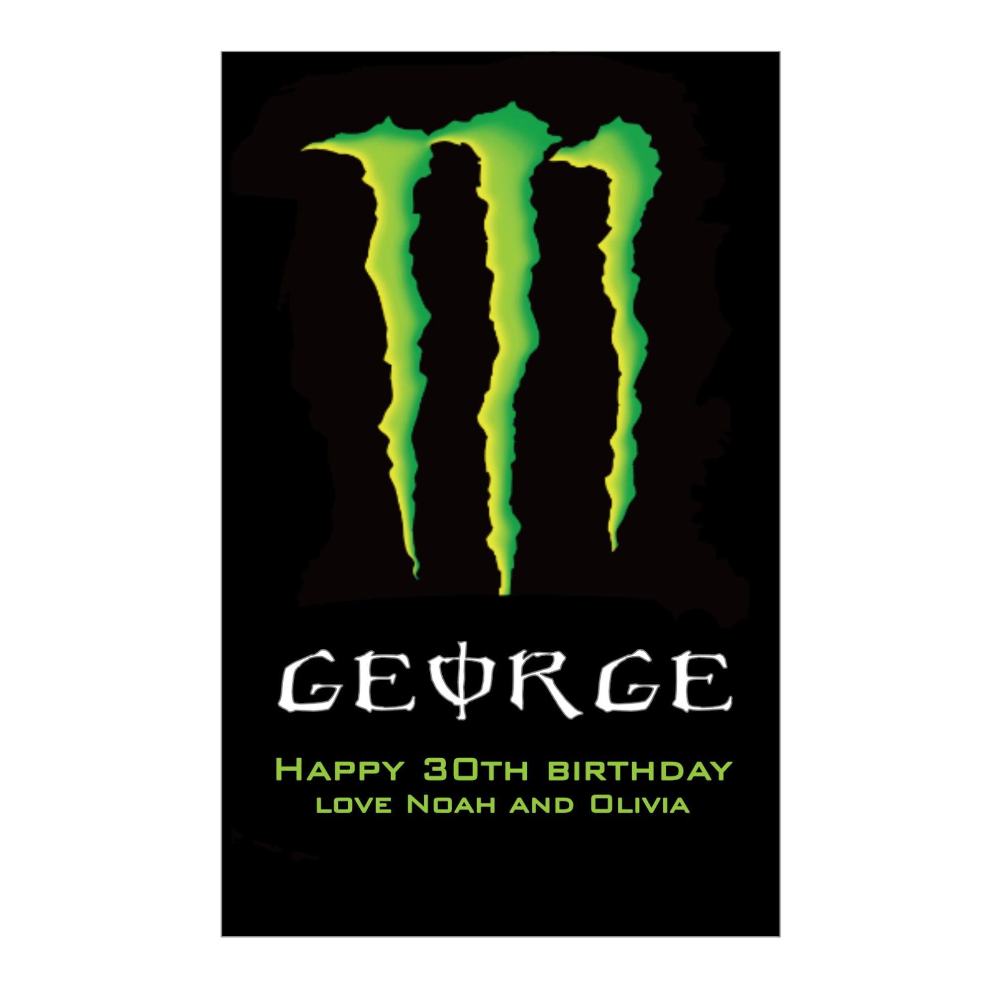 Personalised Label Design Sticker Custom Monster Energy