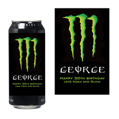 Personalised Label Design Sticker Custom Monster Energy