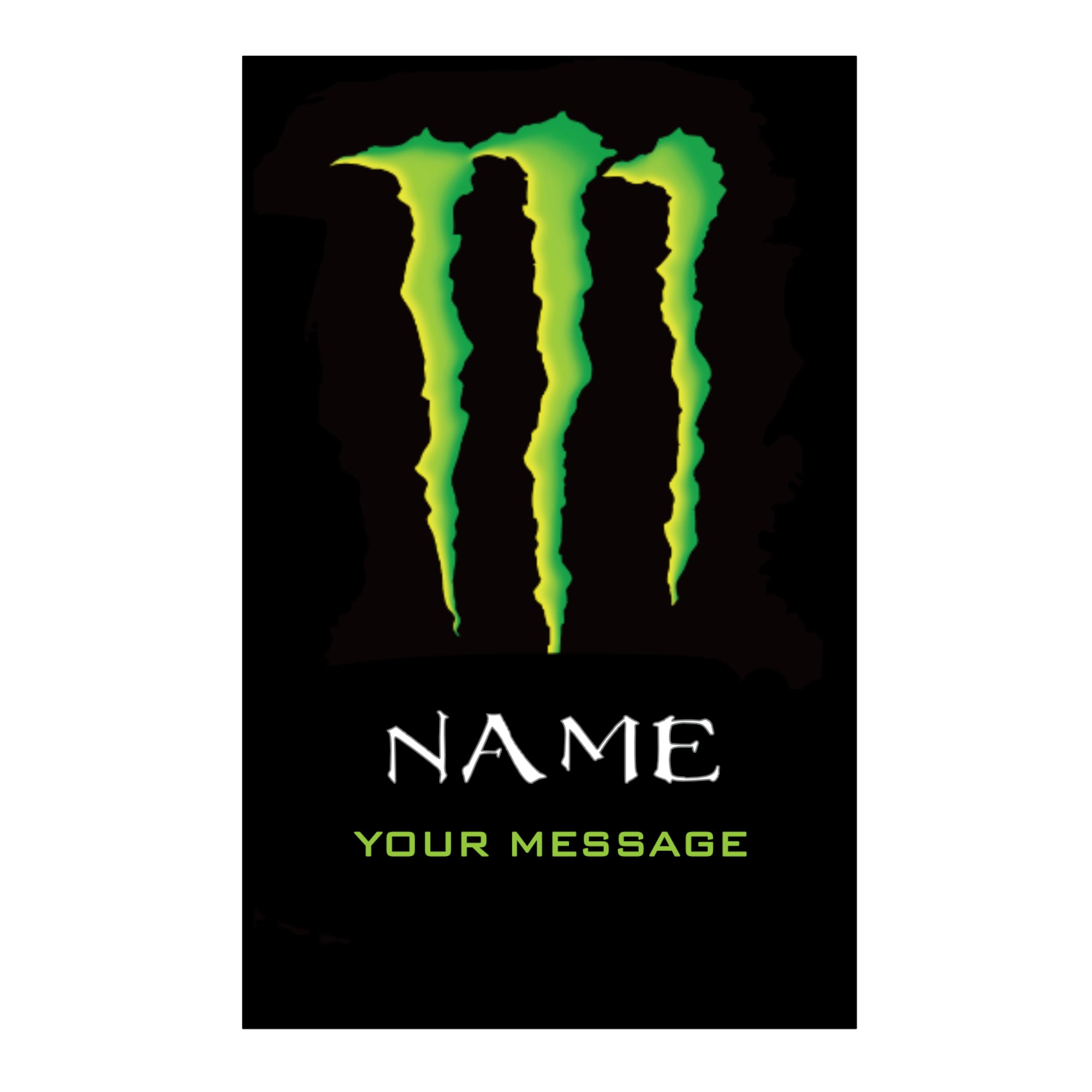 Personalised Label Design Sticker Custom Monster Energy