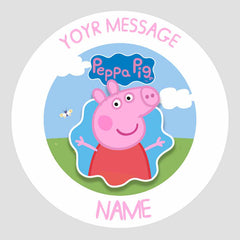 48 Customized Stickers Peppa Pig Birthday Party Bags 40mm