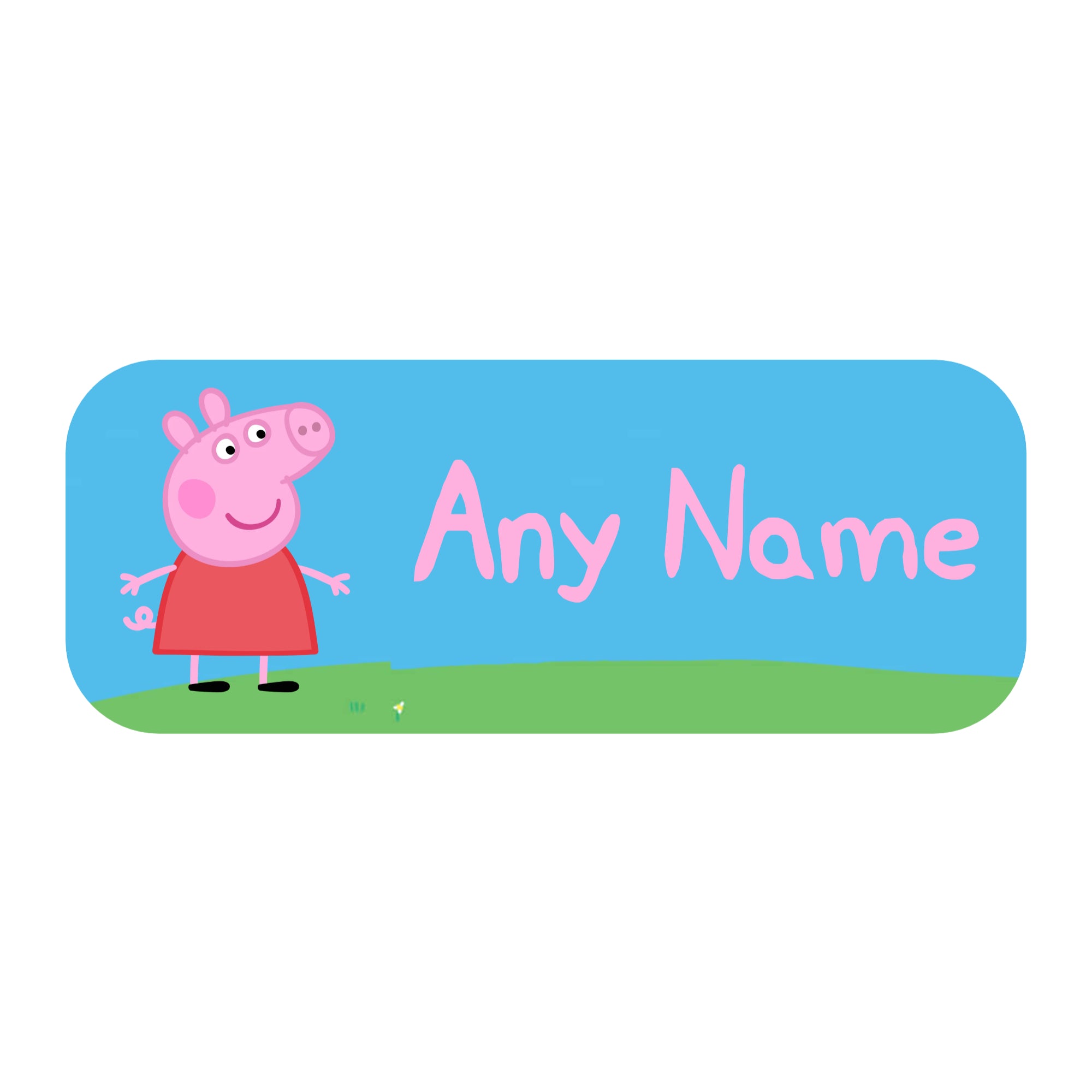 Personalised Peppa Pig name stickers for kids – custom labels with child’s name – pack of 25 glossy stickers for school and nursery.