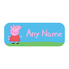 Personalised Peppa Pig name stickers for kids – custom labels with child’s name – pack of 25 glossy stickers for school and nursery.