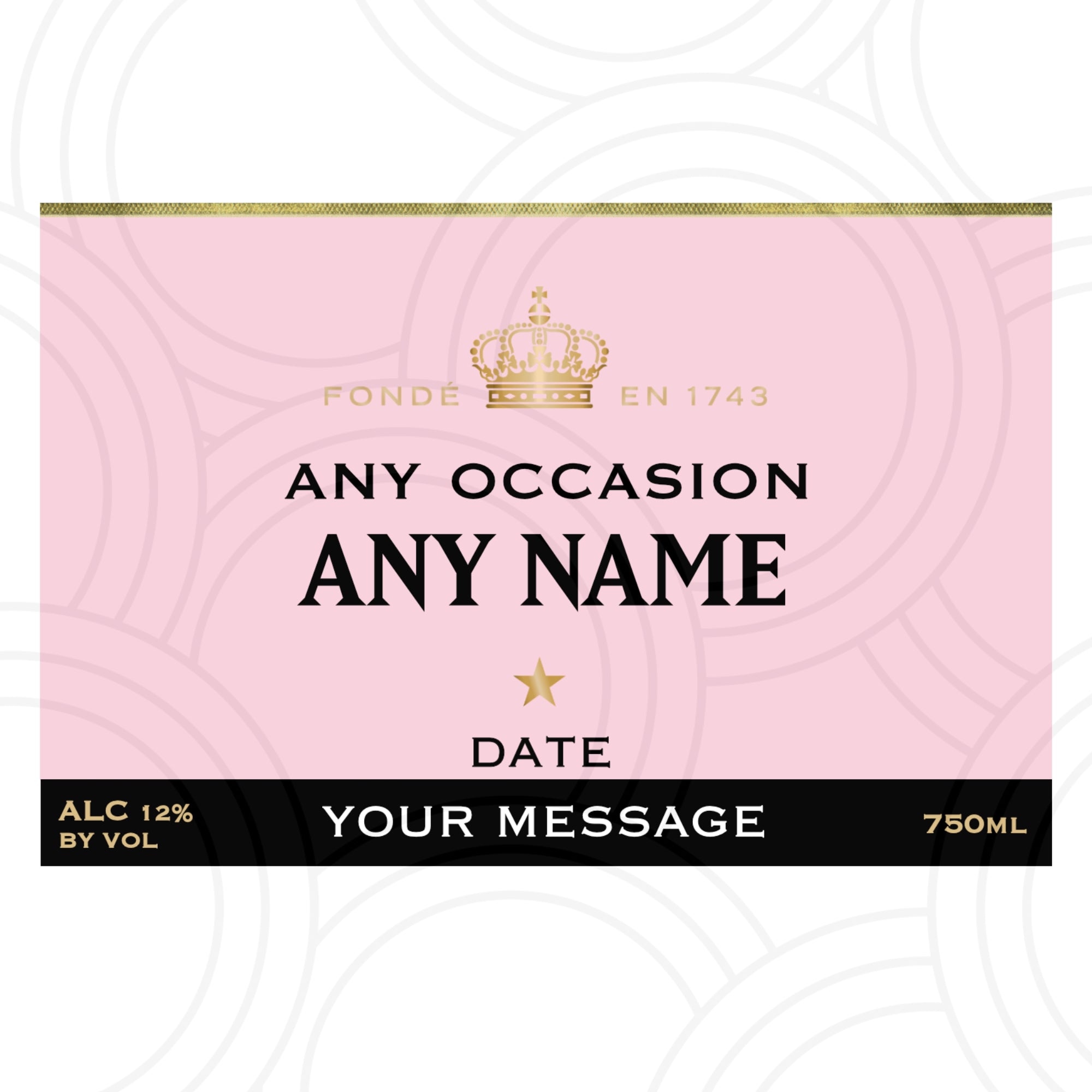 Custom Personalised Moët & Chandon Rosé Impérial Bottle Year Label Happy Birthday For Any Occasion Sticker Unique Fun Gifts Name Party Wedding