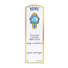 Bombay gin personalised bottle label with photo, custom party and celebration sticker for special occasions