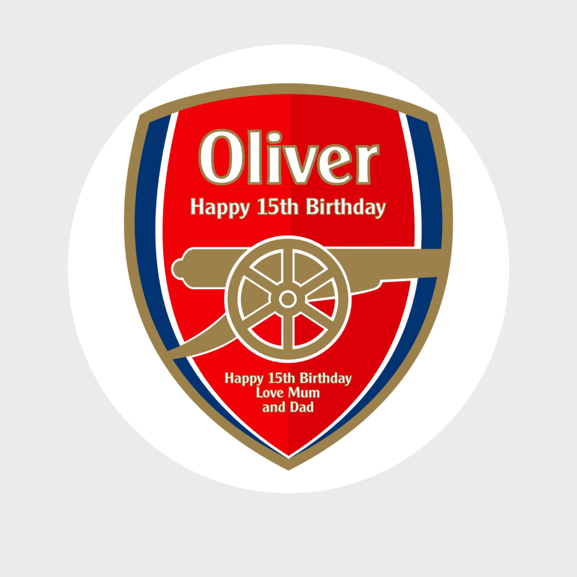 14x Custom Personalised Arsenal F.C. Football Stickers with Name – Birthday Gift, Party, Wedding & Celebration Stickers - Aglowgraphics