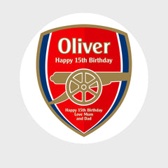 14x Custom Personalised Arsenal F.C. Football Stickers with Name – Birthday Gift, Party, Wedding & Celebration Stickers - Aglowgraphics