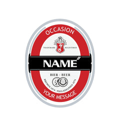 Custom Beck’s bottle sticker personalised with name, unique beer label for birthdays and celebrations