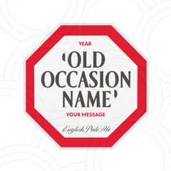 Custom beer bottle sticker personalised with name, Old Speckled Hen style label for birthday and wedding gifts