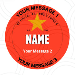 Custom Estrella style beer label personalised with name, unique birthday and party favour sticker