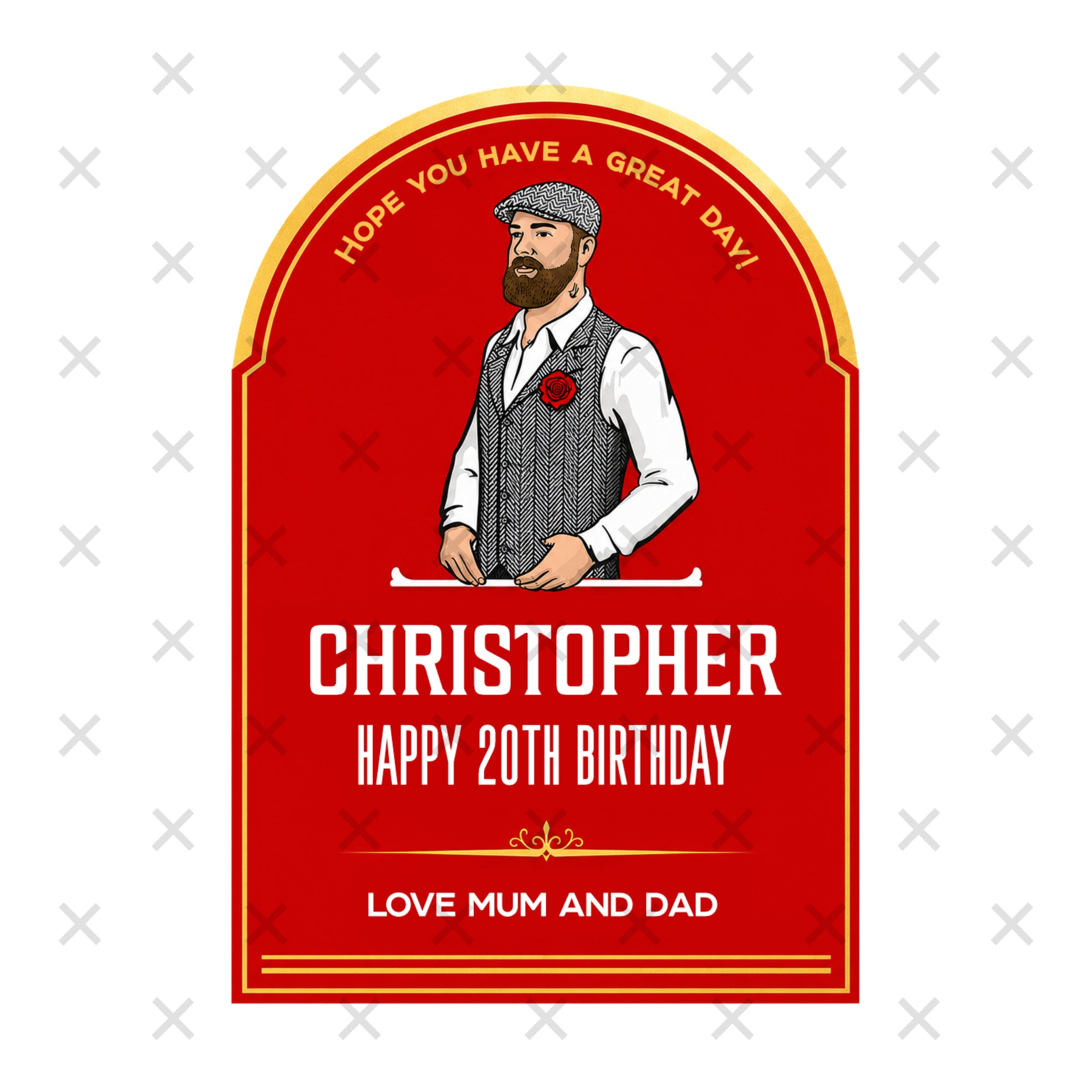 Custom Madri beer bottle sticker label for 330ml bottle featuring personalised text, perfect for unique fun gifts and celebrations.